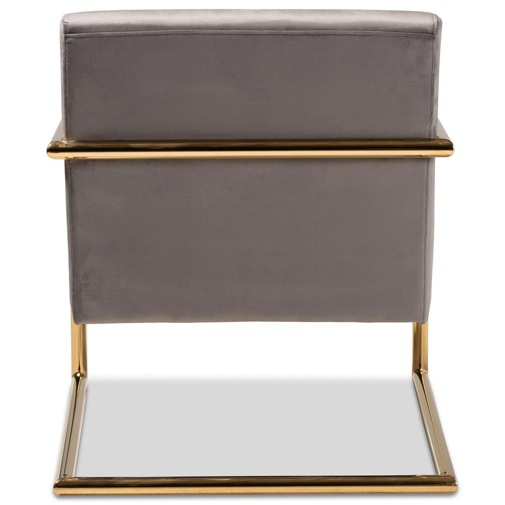 Baxton Studio Mira Arm Chair in Grey, , large