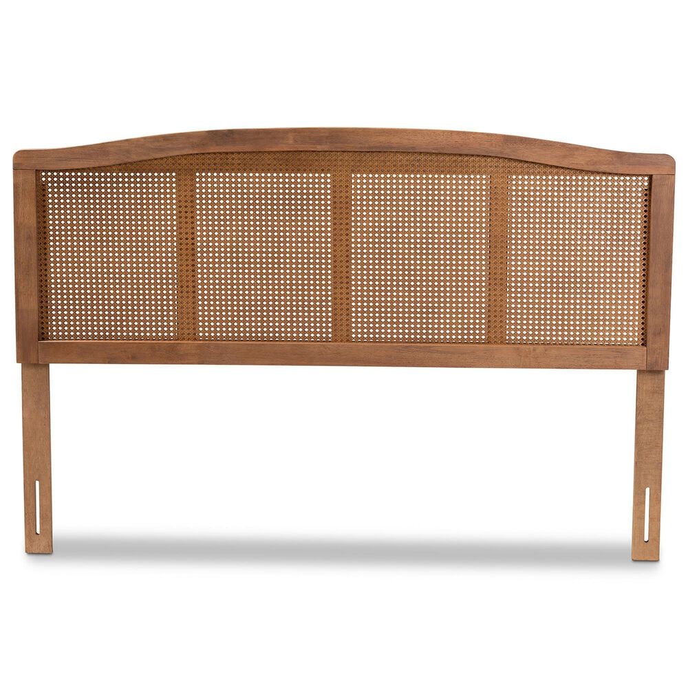 Baxton Studio Marieke Queen Panel Headboard in Ash Walnut, , large