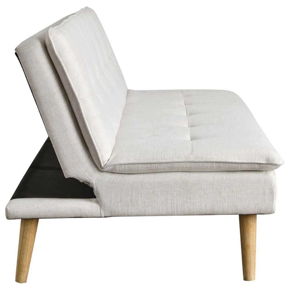 Lifestyle Solutions Tatum Convertible Sofa with Cream Cushion in Brown, , large