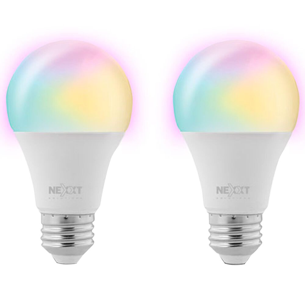 Nexxt 2-Pack A19 RGB Wifi Bulb in White, , large