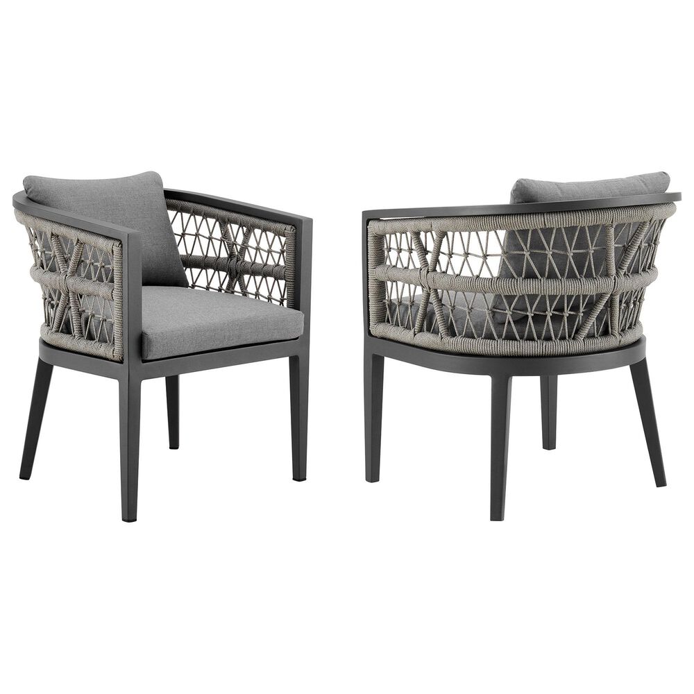 Blue River Zella Outdoor Dining Chair with Cushions in Earl Gray (Set of 2), , large