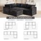 Noviland HOMLUX 5-Piece Mod Sectional with Chaise in Black, , large