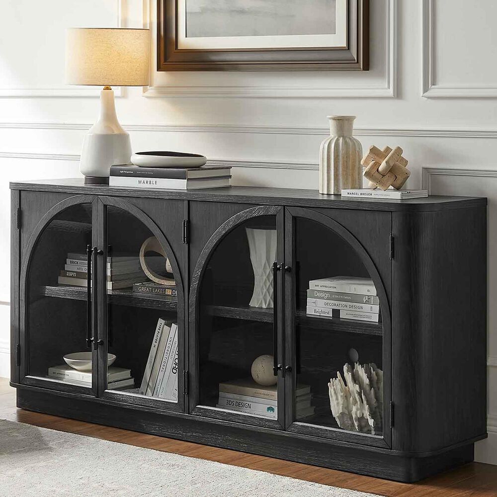 Wycliff Bay Harper 70&quot; Large TV Stand in Black, , large