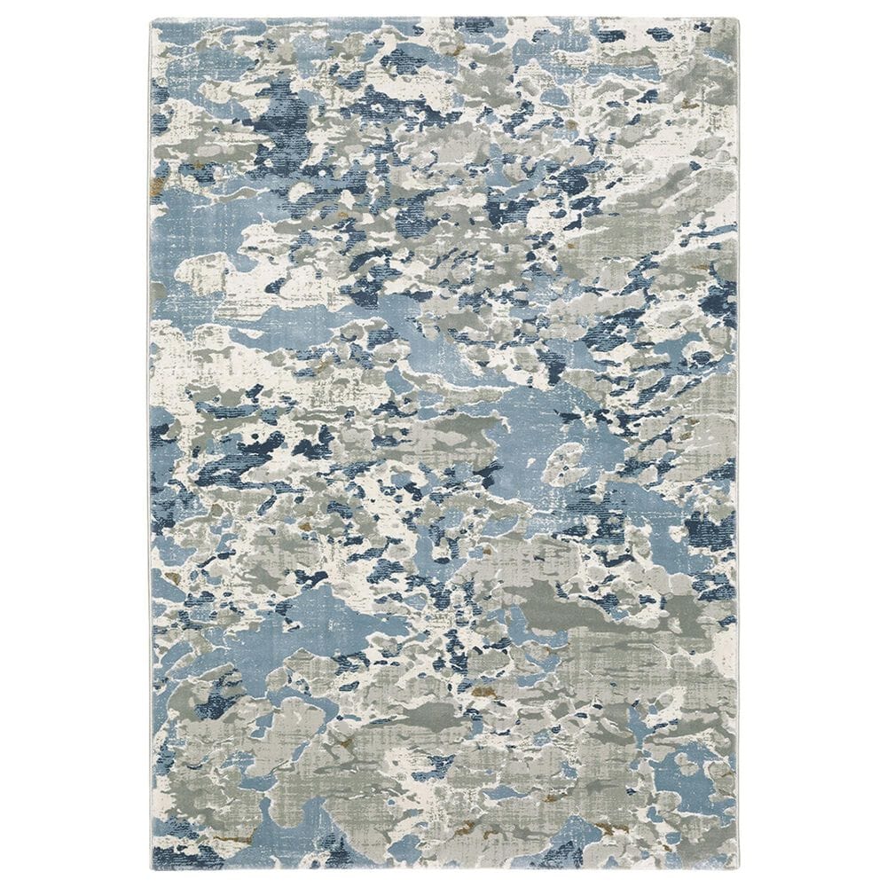 Oriental Weavers Easton Abstract Blues 3"3" x 5" Grey Area Rug, , large