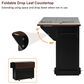 HOMLUX 54" Kitchen Island with Drop Leaf in Black, , large