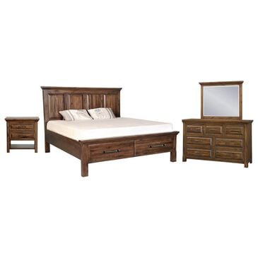 Napa Furniture Design 4-Piece Queen Bedroom Set in Dark Chestnut, , large