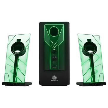 Go Groove 2.1 Computer Speakers with Green LED in Black, , large