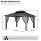 HOMLUX 12" x 14" Patio Hardtop Gazebo with Wood Posts in Light Gray, , large