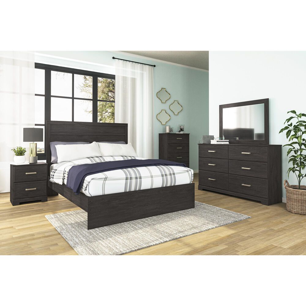 Ashley Belachime 5 Piece Queen Panel Bedroom Set in Dark Charcoal, , large