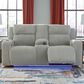 Ashley Forest Lake Power Reclining Loveseat with Console and Adjustable Headrest in Alloy Velvet, , large