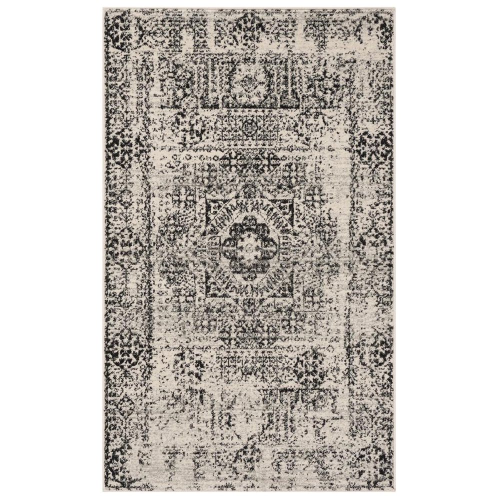 Safavieh Evoke EVK260T-3 3&#39; x 5&#39; Ivory/Black Area Rug, , large
