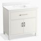 Kohler Kresla 36" Single Bathroom Vanity in White with 3 cm White Quartz Top and Rectangular Sink, , large
