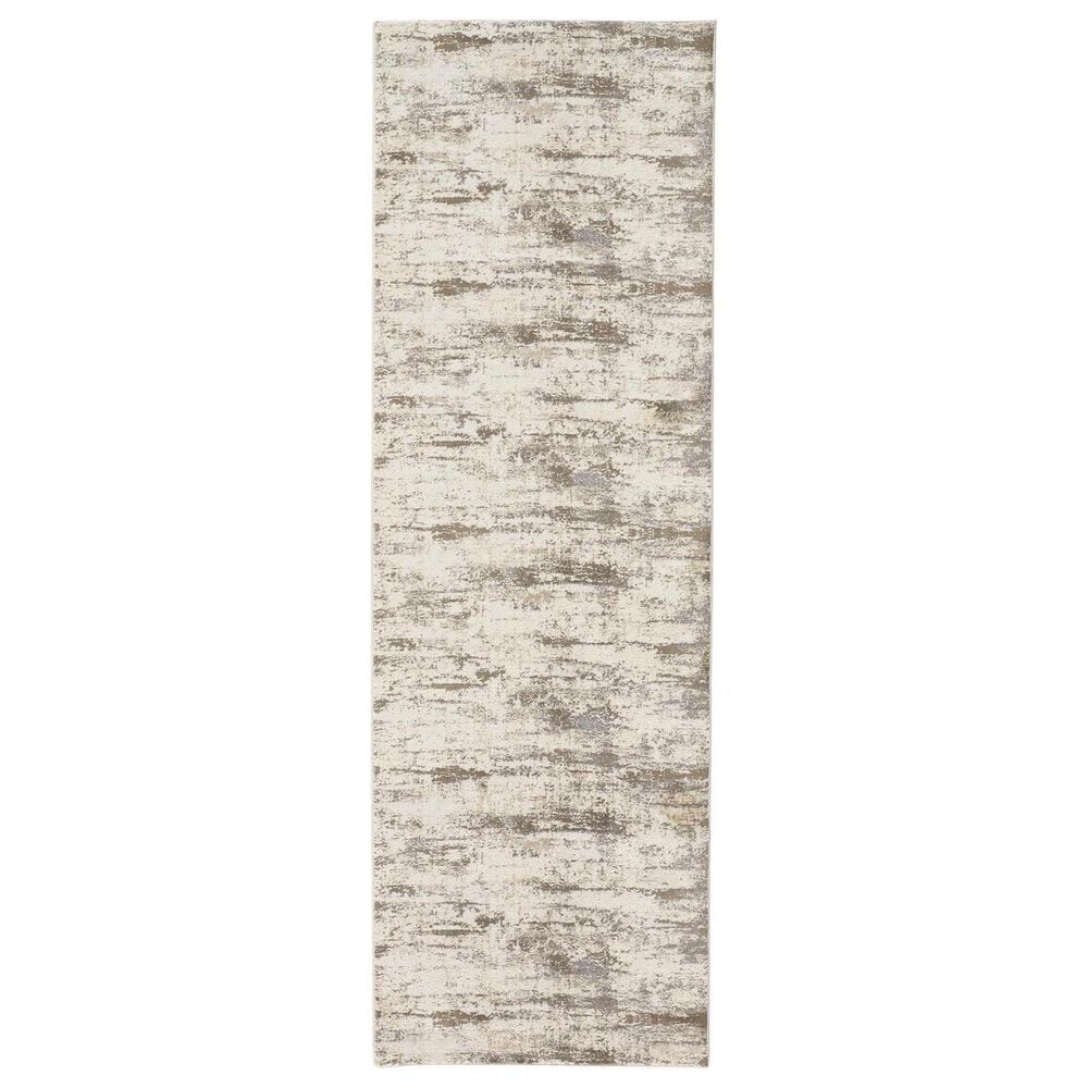 Feizy Parker 2"6" x 8" Silver and Beige Runner, , large