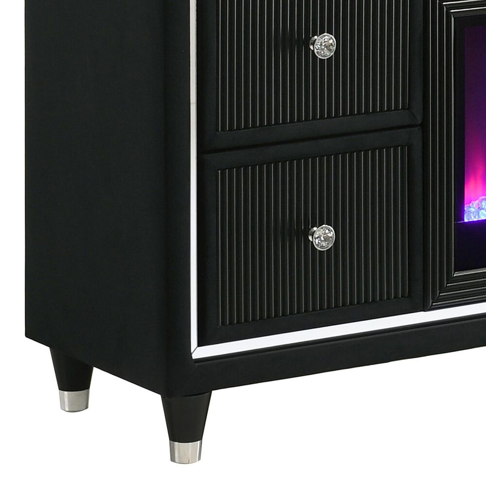 Pacific Landing Lorient Flame Box Dresser and Mirror in Black, , large