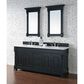 James Martin Vanities Brookfield 72" Double Bathroom Vanity in Antique Black with 3 cm White Zeus Quartz Top and Rectangular Sinks, , large