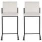 Lumisource Fuji High Back Counter Stool with White Velvet Cushion in Black (Set of 2), , large