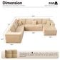HOMLUX HOMLUX Modular Corduroy Sectional Sofa with Right Chaise, U Shaped Cloud Couch Set in Beige, , large