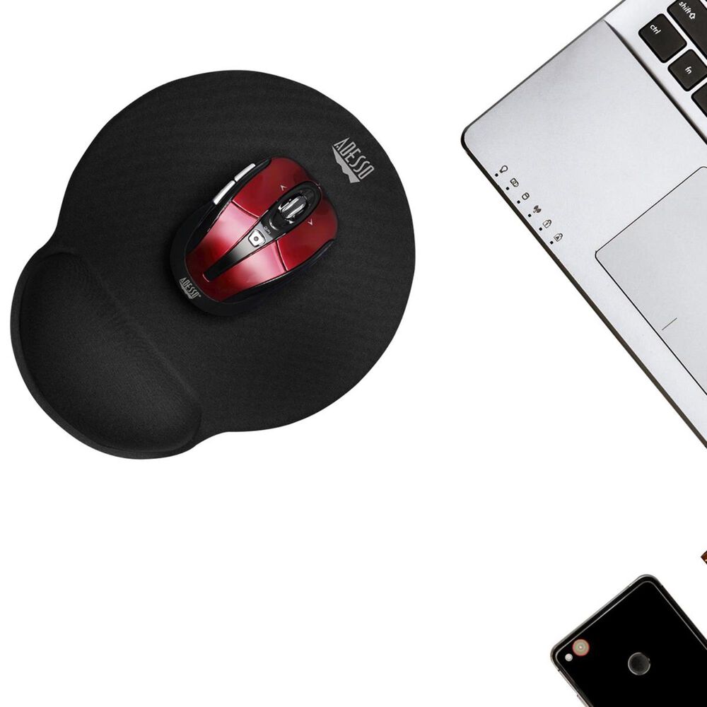 Adesso Memory Foam Mouse Pad with Wrist Rest in Black, , large