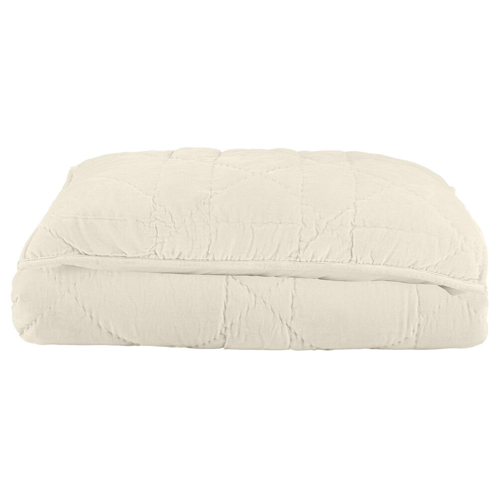 Timberlake 2-Piece Velvet Twin Quilt Set in Cream, , large