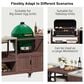 HOMLUX 75.4" Outdoor Kitchen Island with Sink, Solid Wood Outdoor Grill Cart for XL Green Egg Grills, Rolling Outdoor Bar Cart with Stainless Steel Top, for Pizza Prep & BBQ, Brown, , large