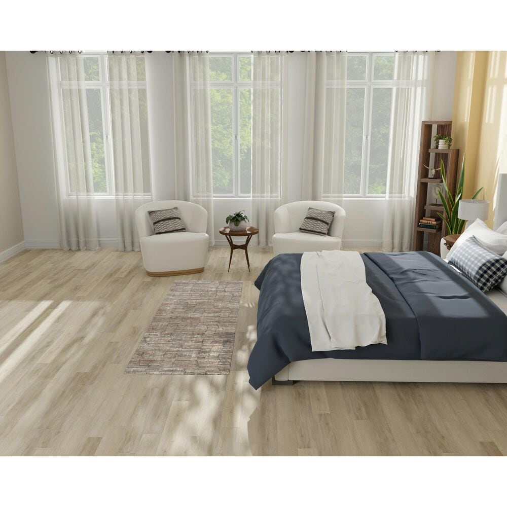 Nourison Sustainable Trends 2&#39;2&quot; x 7&#39;6&quot; Ivory and Mocha Runner, , large