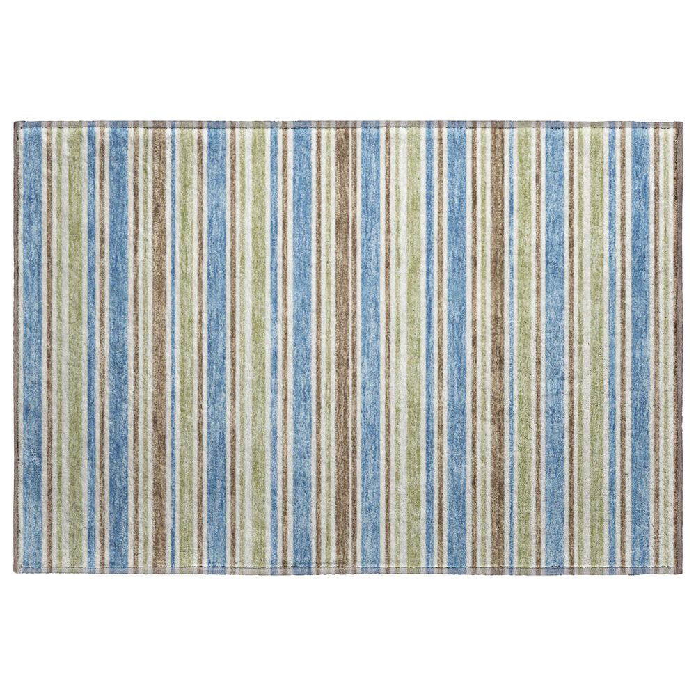 Dalyn Rug Company Soft Essentials Striped Blue 2"6" x 3"10" Indoor/Outdoor Area Rug, , large