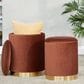 Lumisource Marla 2-Piece Nesting Pleated Ottoman Set in Light Brown, , large