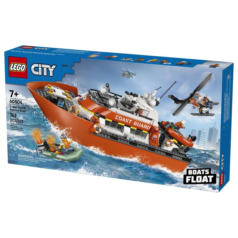 LEGO City Coast Guard Rescue Boat and Helicopter Building Set, , large