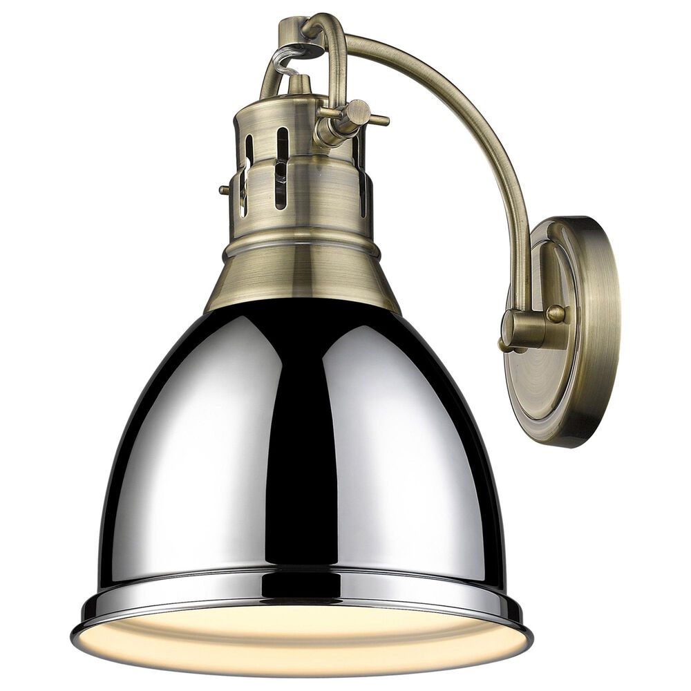 Golden Lighting Duncan 1-Light Wall Sconce in Aged Brass, , large