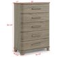 Crown Mark Veranda 5 Drawer Chest in Khaki, , large
