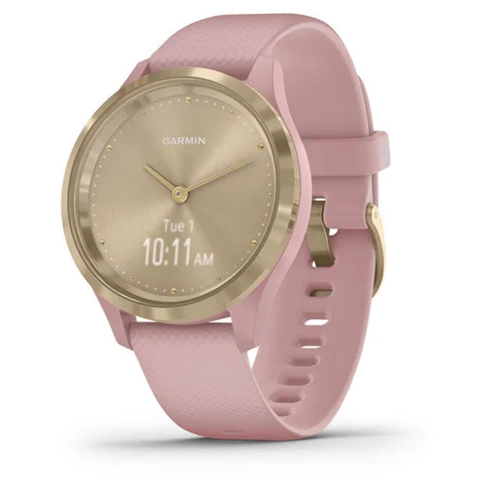 Garmin Vivomove 3S 39mm in Light Gold Stainless Steel Bezel with Dust Rose Case and Silicone Band, , large