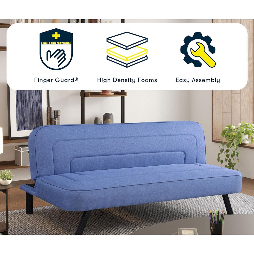 Lifestyle Solutions Frankie Convertible Sofa in Blue, , large