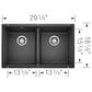 Blanco Precis 30" 50/50 Equal Double Bowl Kitchen Sink in Anthracite, , large