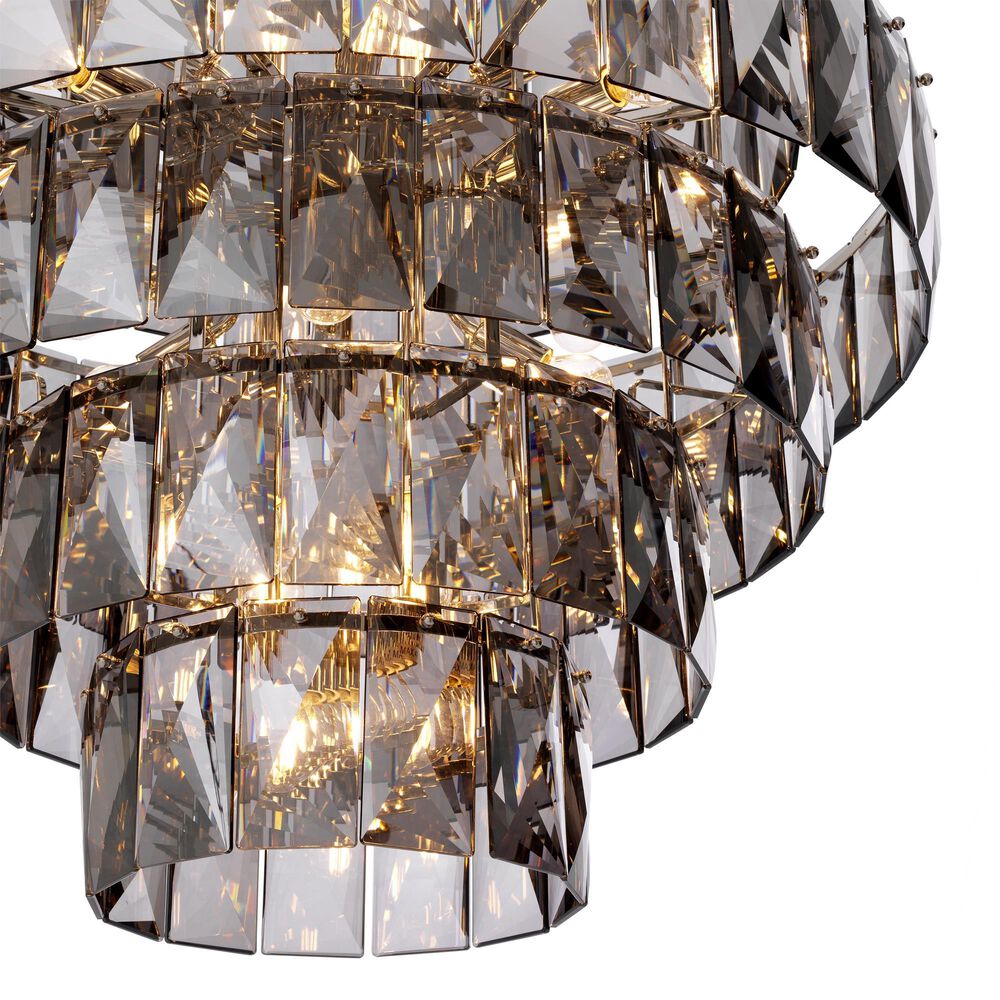 Eichholtz Chandelier Amazone L Chandelier Crystal Glass in Smoke, , large