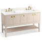 Kohler Seagrove 60" Double Bathroom Vanity in Light Clay with 3 cm White Quartz Top and Rectangular Sinks, , large