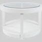 Waltham Urban Icon Round Cocktail Table in Polished White, , large