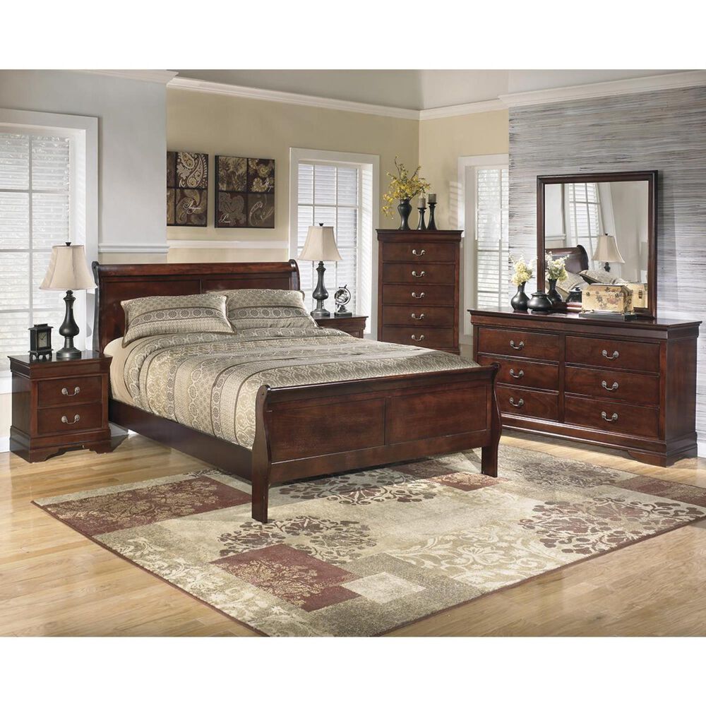 Ashley Alisdair King Sleigh Bed in Dark Brown, , large
