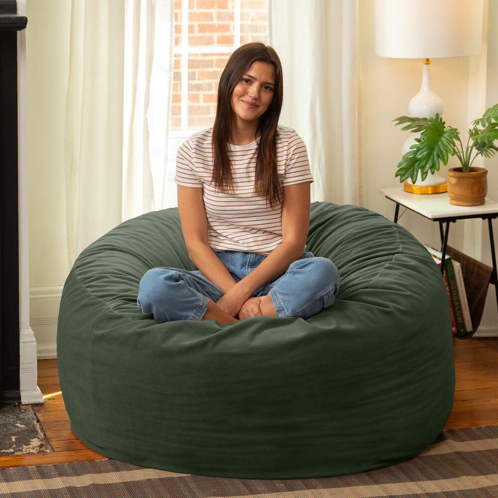 Jaxx Saxx 4&#39; Large Round Bean Bag Chair in Green, , large