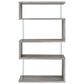 Coaster Emelle 4-Shelf Bookcase with Glass Panel in Light Grey Driftwood and Clear, , large
