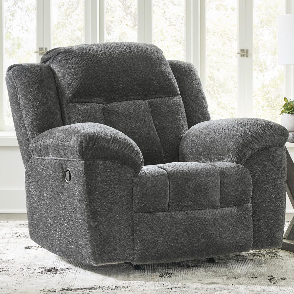 Ashley Frohn Manual Rocker Recliner in Graphite, , large