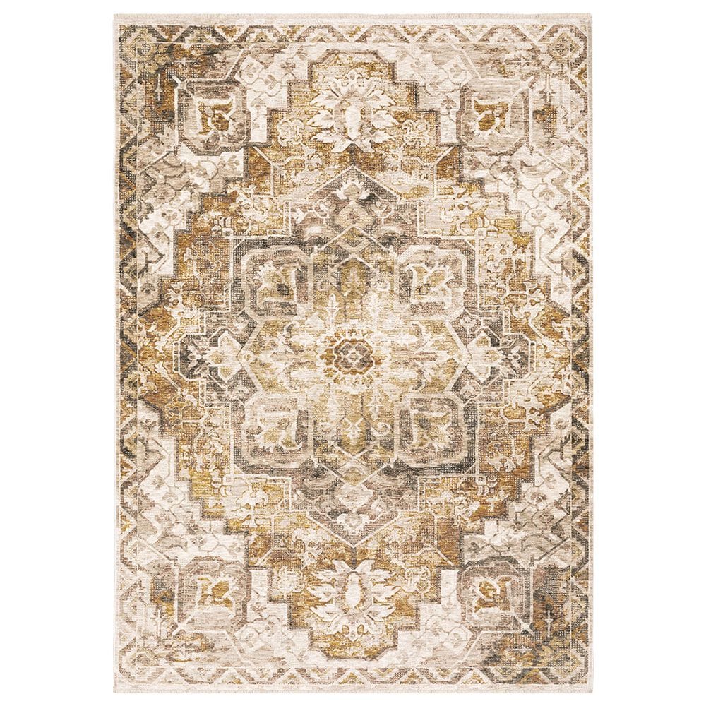 Oriental Weavers Maharaja Terrell 661C 9"10" x 12"10" Gold Area Rug, , large
