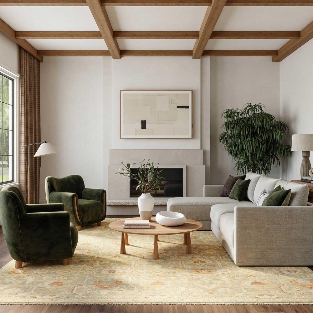 Nourison Antique Bloom Sage and Multicolor 9' x 12' Area Rug, , large