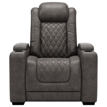 Signature Design by Ashley HyllMont Power Recliner with Power Headrest in Gray, , large