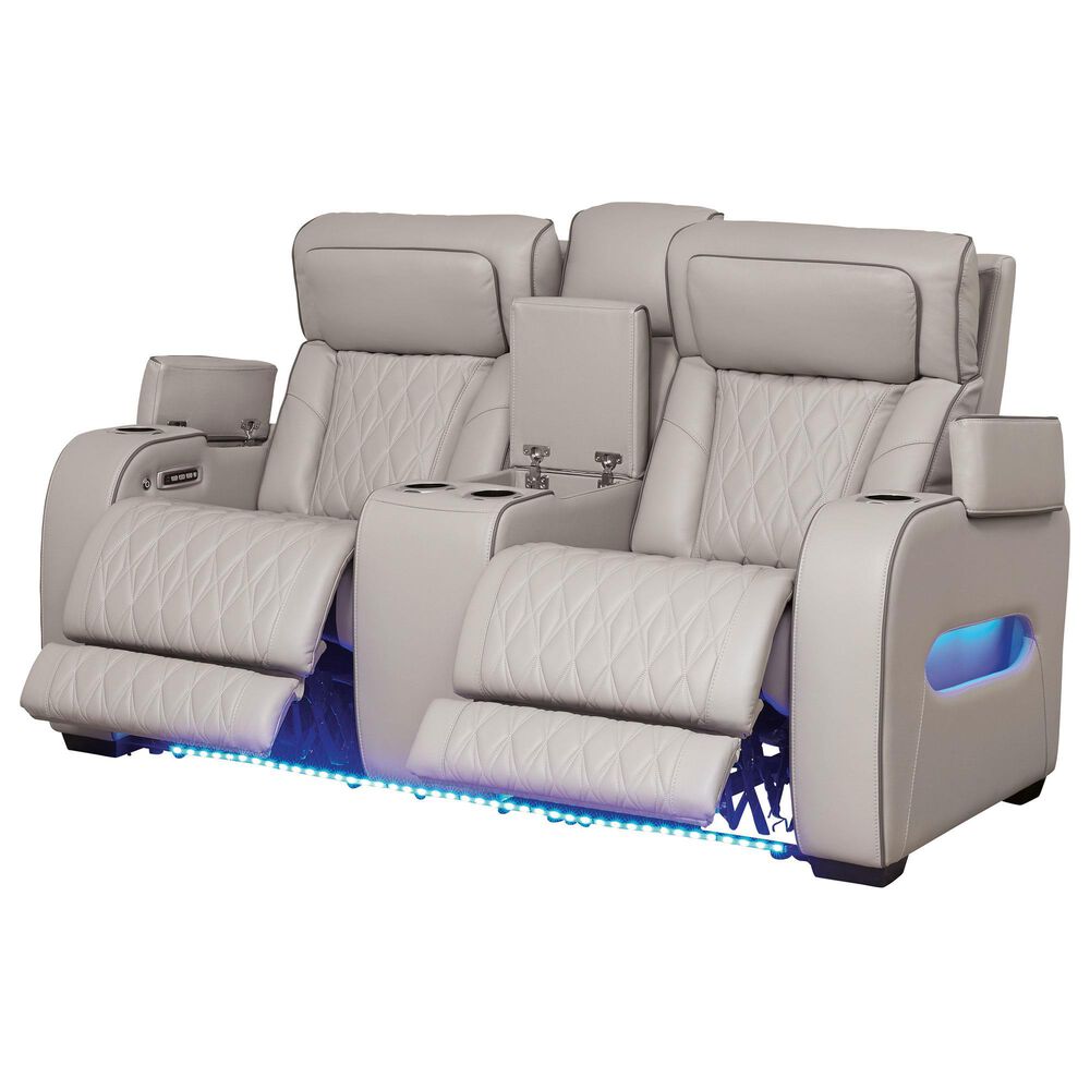 Ashley Boyington 3-Piece Power Reclining Living Room Set in Gray, , large