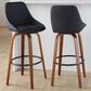 LumiSource Diana 30" Swivel Barstool with Black Faux Leather Upholstery in Walnut and Black (Set of 2), , large