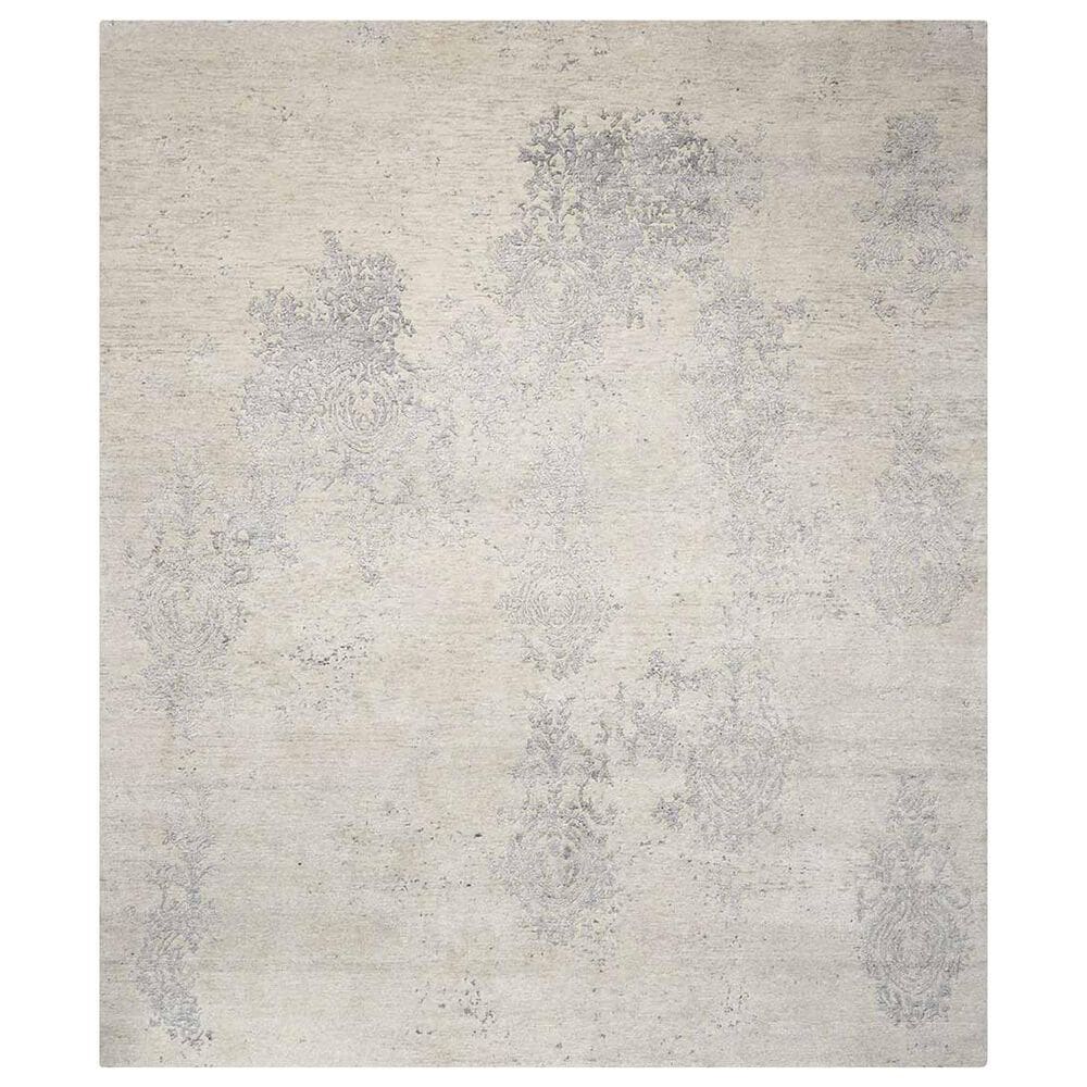 Nourison Silk Shadows 7"9" x 9"9" Ivory and Silver Area Rug, , large