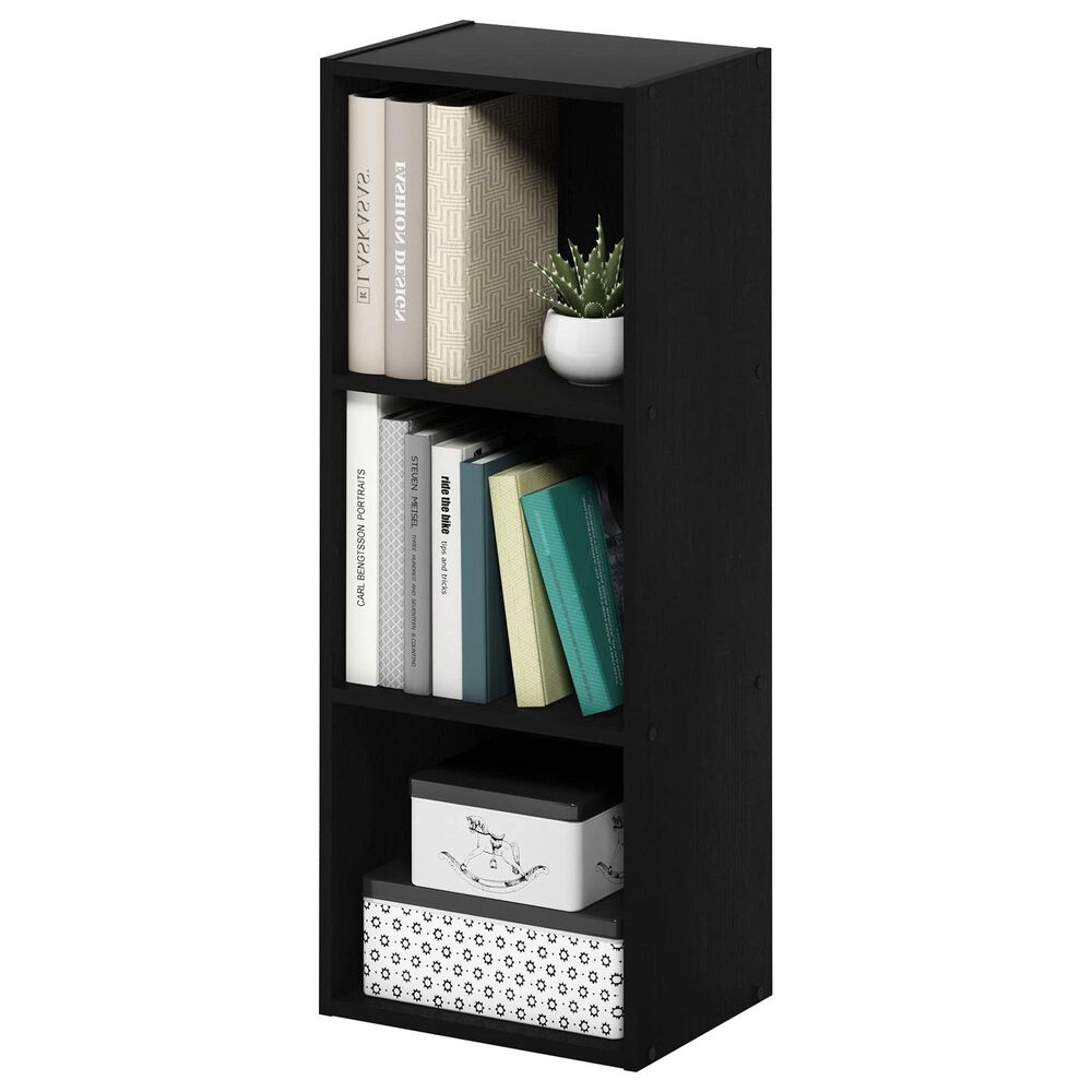 HOMLUX 3-Tier Open Shelf Bookcase in Blackwood, , large