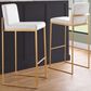 LumiSource Fuji 30" Bar Stool with White Upholstery in Gold (Set of 2), , large