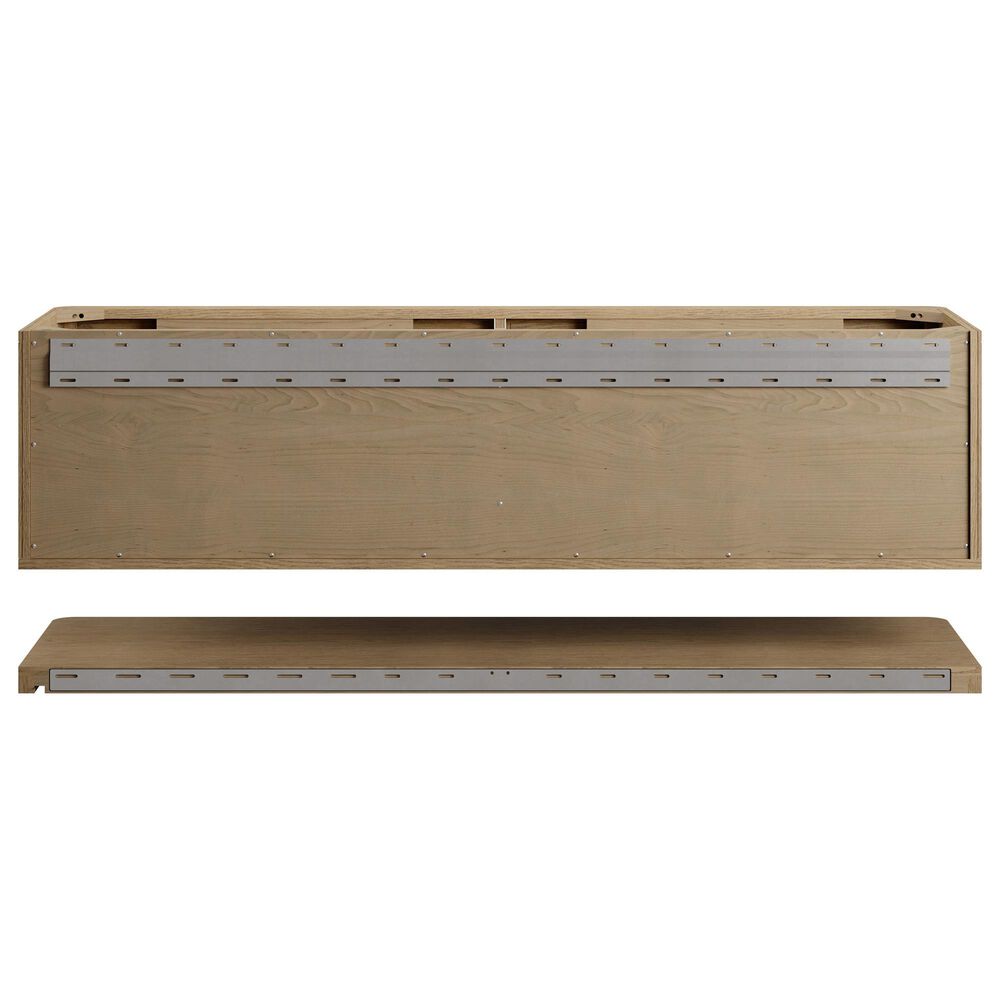James Martin Allamari 72" Double Bathroom Vanity in Dune Mist with 3 cm Siberian Silestone Top, Rectangular Sinks and FreePower Wireless Charger, , large