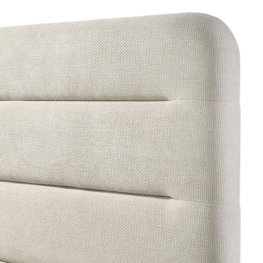 Crown Mark Nyomi King Upholstered Panel Bed in White, , large